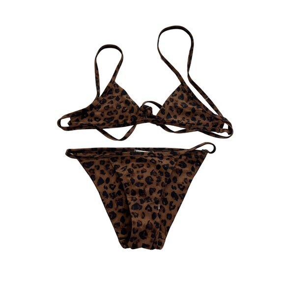 Christopher Esber Outlined Print Bikini in Leo Print